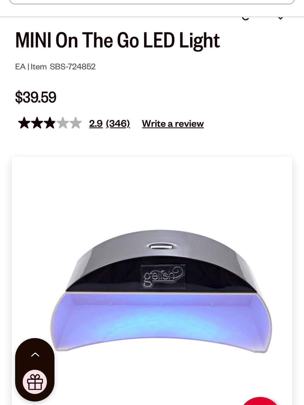 Gelish MINI On The Go LED Light - Gray/Black